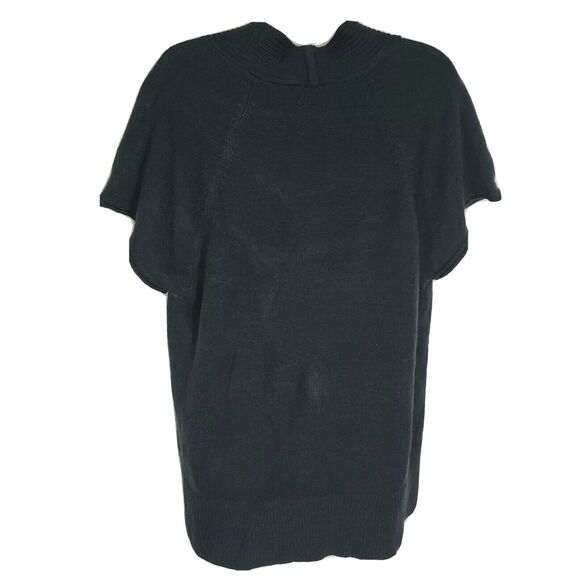 Coldwater Creek Womens Sweater Large Knit Green Short Sleeve Ribbed Pullover - Picture 2 of 10